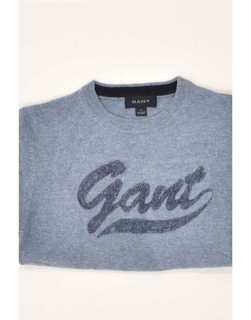 GANT Boys Graphic Crew Neck Jumper Sweater 7-8 Years Medium  Blue | Vintage Gant | Thrift | Second-Hand Gant | Used Clothing | Messina Hembry 