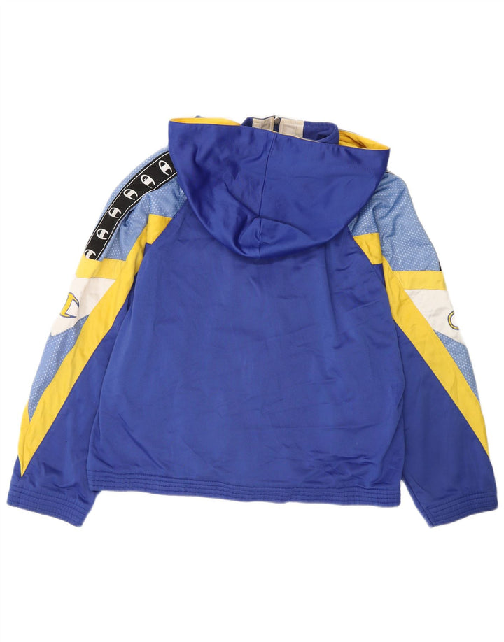 Champion Mens Loose Fit Graphic Tracksuit Top Jacket Small Blue Colourblock