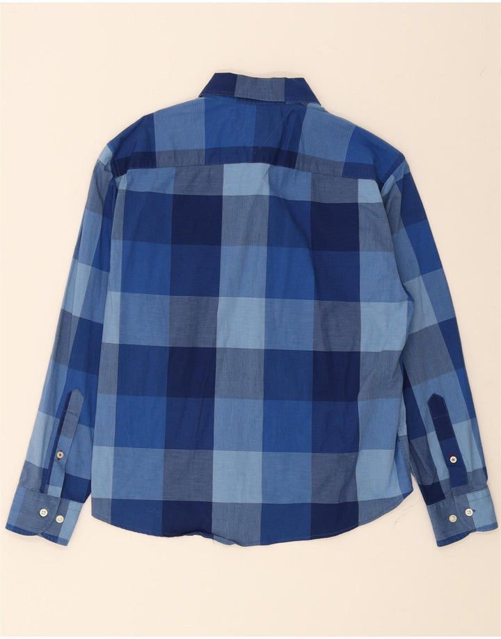 TOMMY HILFIGER Mens Flex Regular Fit Shirt Small Blue Check Cotton Vintage Tommy Hilfiger and Second-Hand Tommy Hilfiger from Messina Hembry 