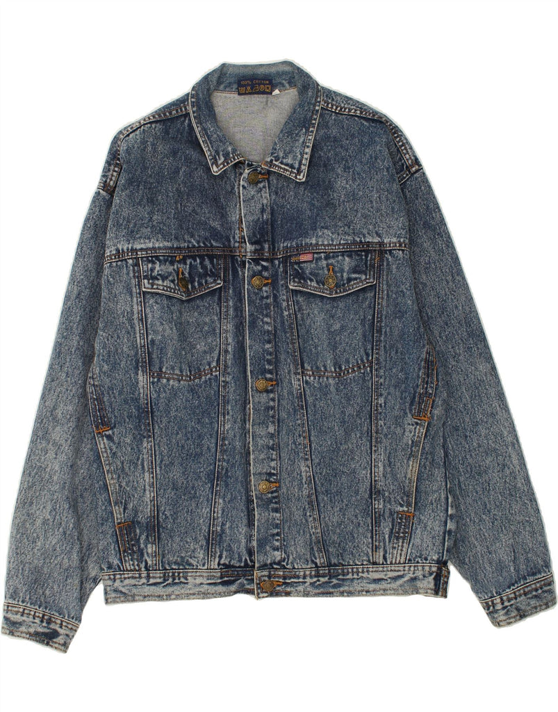 VINTAGE Mens Denim Jacket UK 38 Medium Blue Cotton | Vintage Vintage | Thrift | Second-Hand Vintage | Used Clothing | Messina Hembry 