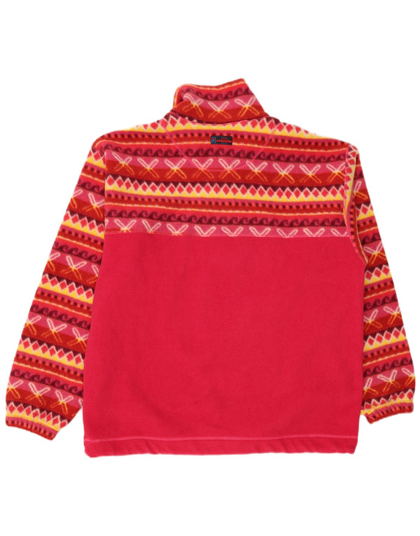 Invicta Mens Graphic Loose Fit Fleece Jumper Medium Pink Geometric