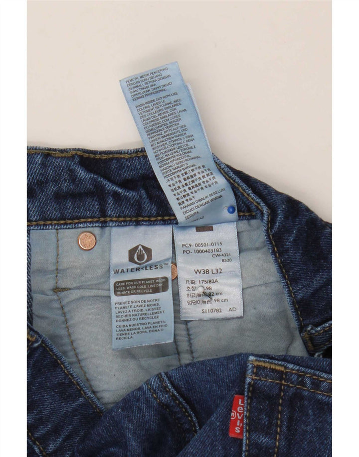 Levi's Mens 501 Straight Jeans W38 L26 Navy Blue Cotton