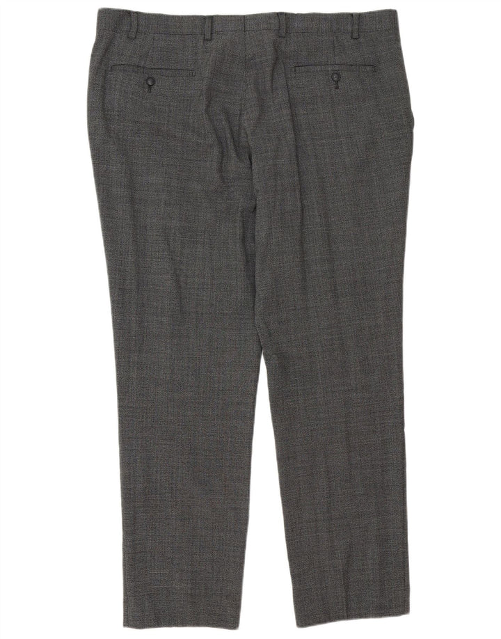 Marks & Spencer Mens Tapered Suit Trousers W40 L31 Grey Wool Classic