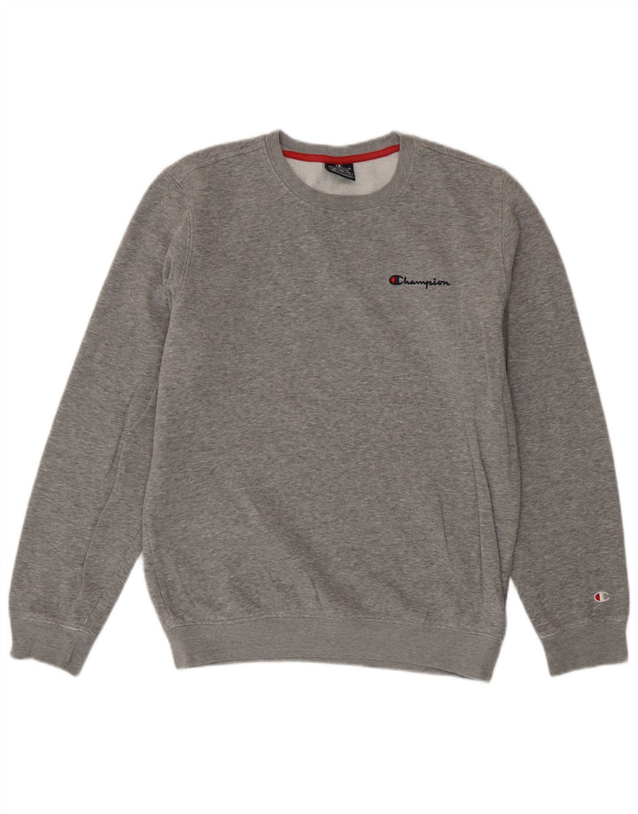 Champion Mens Sweatshirt Jumper Medium Grey Flecked Cotton