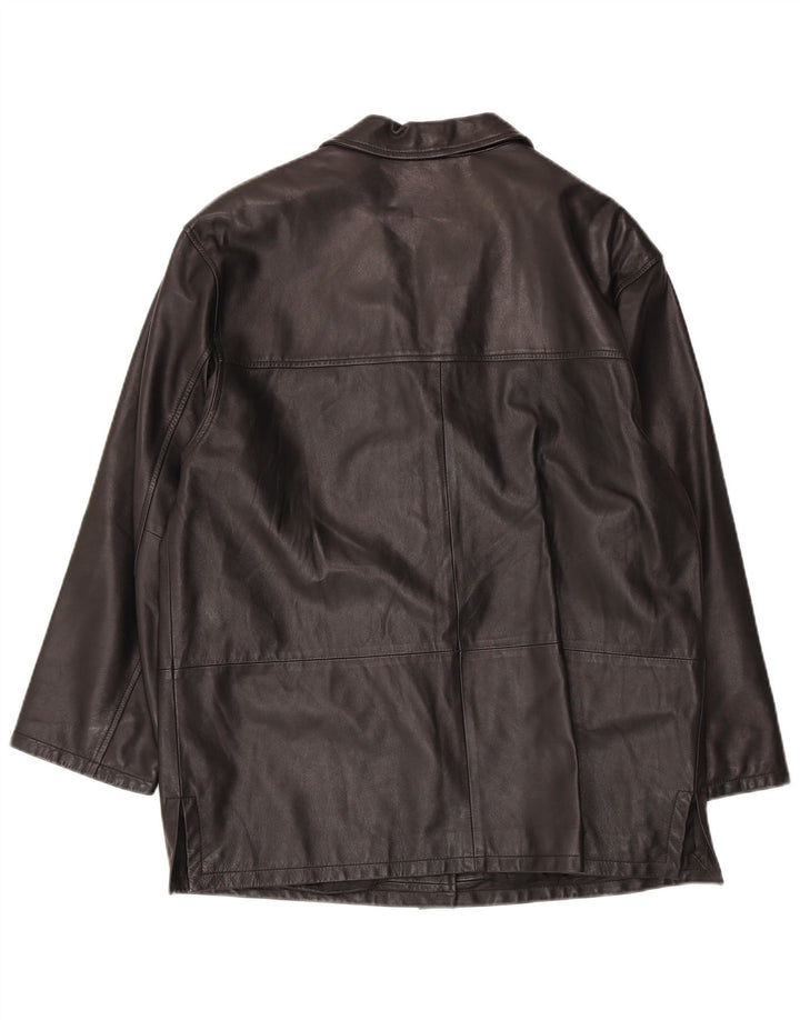 Vintage Womens Leather Jacket IT 46 Large Black Leather