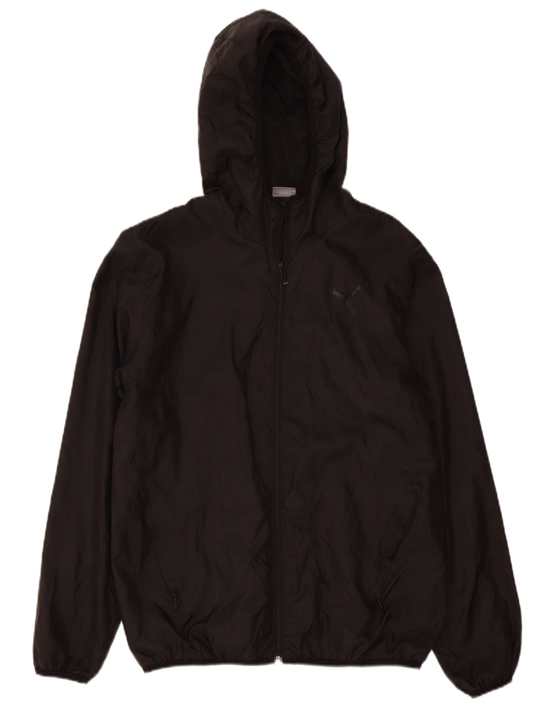 Puma Mens Hooded Rain Jacket UK 38 Medium Black Polyester
