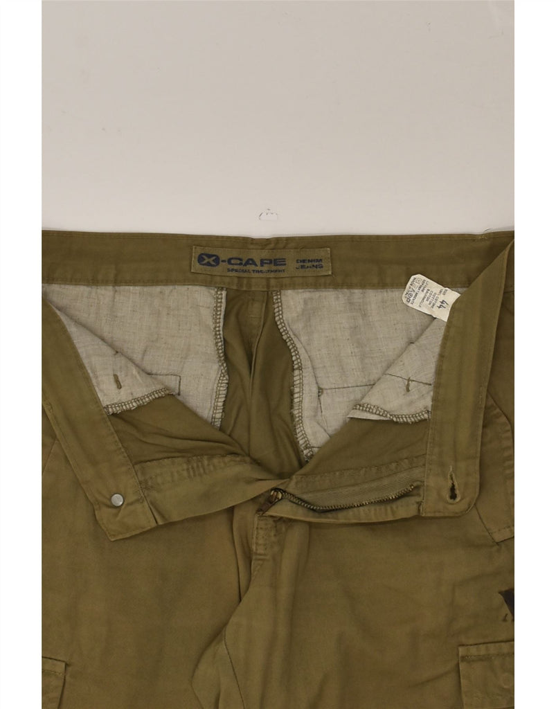 X-CAPE Mens Straight Cargo Trousers IT 44 XS W30 L32 Green Cotton | Vintage X-Cape | Thrift | Second-Hand X-Cape | Used Clothing | Messina Hembry 