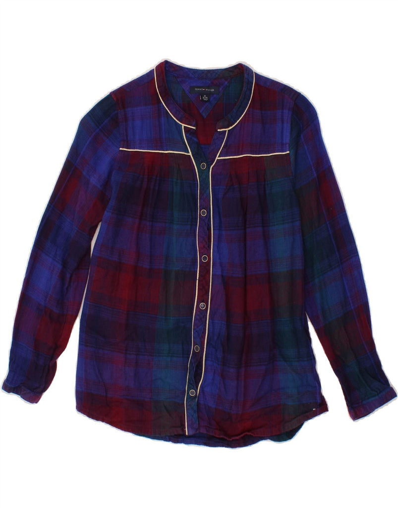 TOMMY HILFIGER Girls Shirt Blouse 8-9 Years Medium  Navy Blue Check Cotton Vintage Tommy Hilfiger and Second-Hand Tommy Hilfiger from Messina Hembry 