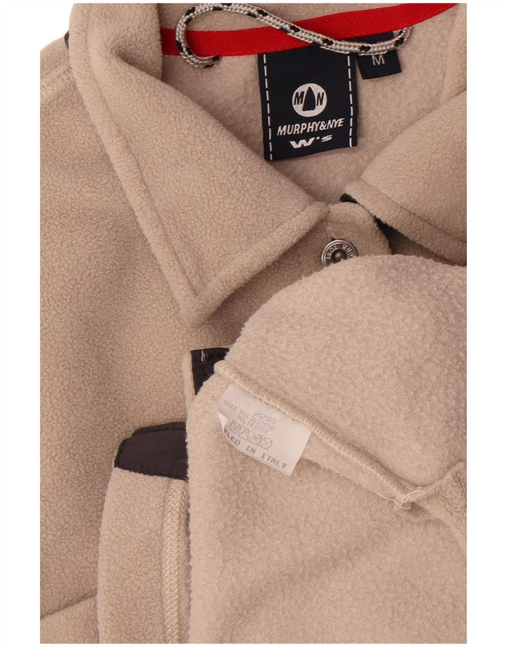 Murphy & Nye Womens Fleece Shirt UK 14 Medium Beige Polyester