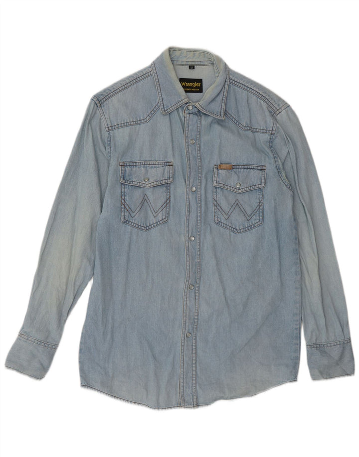 Wrangler Mens Denim Shirt XS Blue Cotton