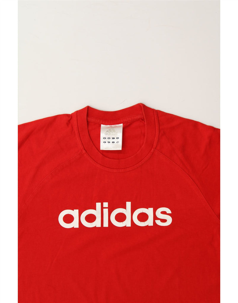 ADIDAS Mens Graphic T-Shirt Top Small Red Cotton Vintage Adidas and Second-Hand Adidas from Messina Hembry 