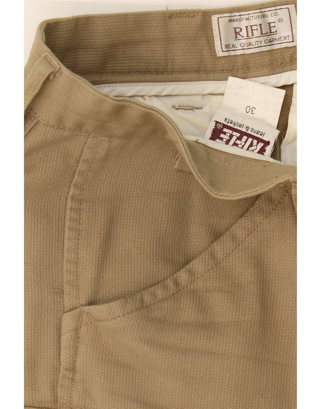 RIFLE Womens Straight Cargo Trousers W30 L30 Beige Cotton Vintage Rifle and Second-Hand Rifle from Messina Hembry 