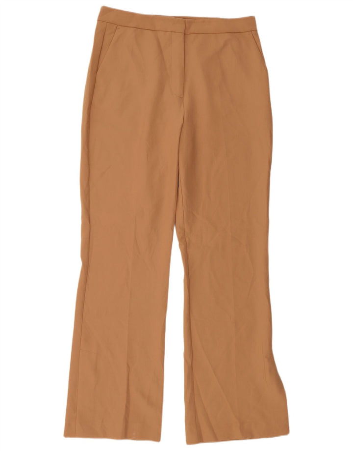 Zara Womens Flare Chino Trousers Large W30 L31 Brown Polyester