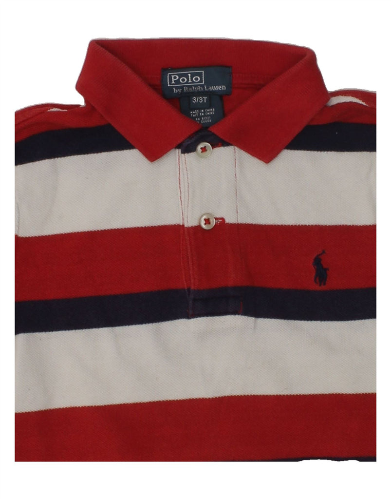 POLO RALPH LAUREN Boys Polo Shirt 2-3 Years Red Striped Cotton | Vintage Polo Ralph Lauren | Thrift | Second-Hand Polo Ralph Lauren | Used Clothing | Messina Hembry 