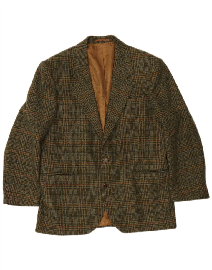 Incom Mens 2 Button Blazer Jacket UK 38 Medium Khaki Houndstooth