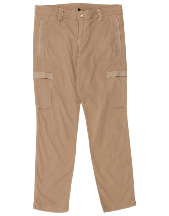 BENETTON Womens Slim Cargo Trousers IT 48 XL W36 L31 Beige Cotton
