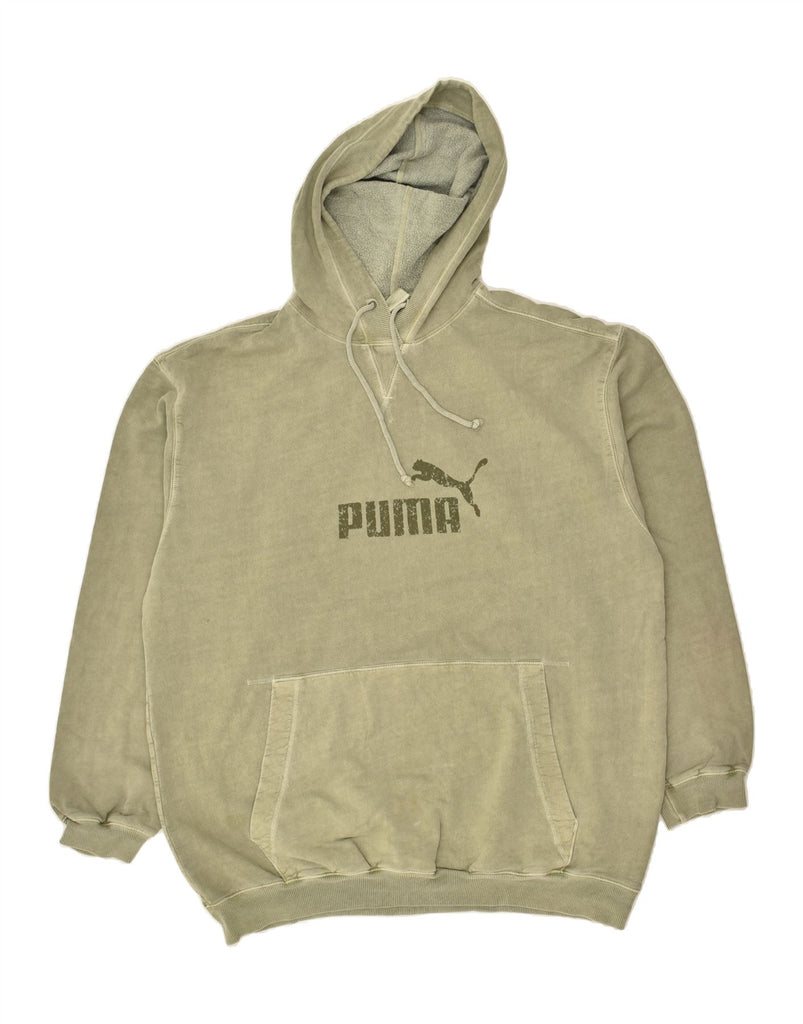 PUMA Mens Graphic Hoodie Jumper Large Green Cotton | Vintage Puma | Thrift | Second-Hand Puma | Used Clothing | Messina Hembry 