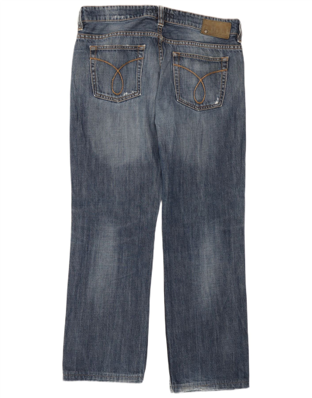 Calvin Klein Mens Distressed Straight Jeans W34 L28 Blue