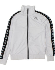 KAPPA Mens Graphic Tracksuit Top Jacket XS White Polyester