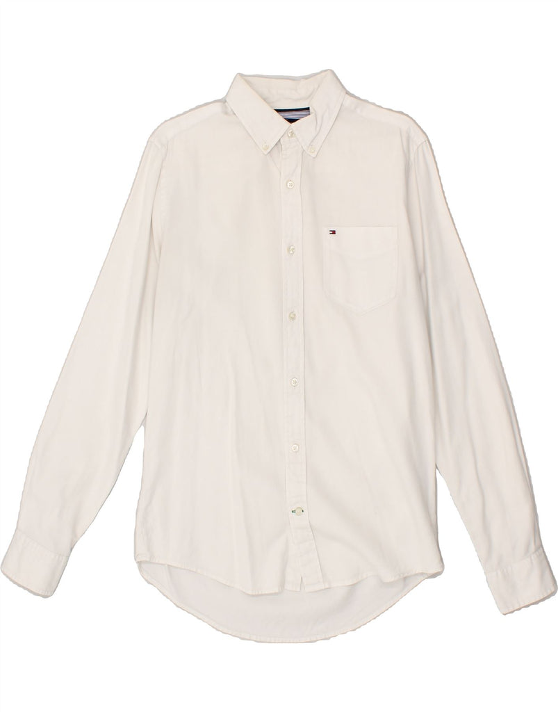 TOMMY HILFIGER Mens Shirt Small White Cotton | Vintage Tommy Hilfiger | Thrift | Second-Hand Tommy Hilfiger | Used Clothing | Messina Hembry 