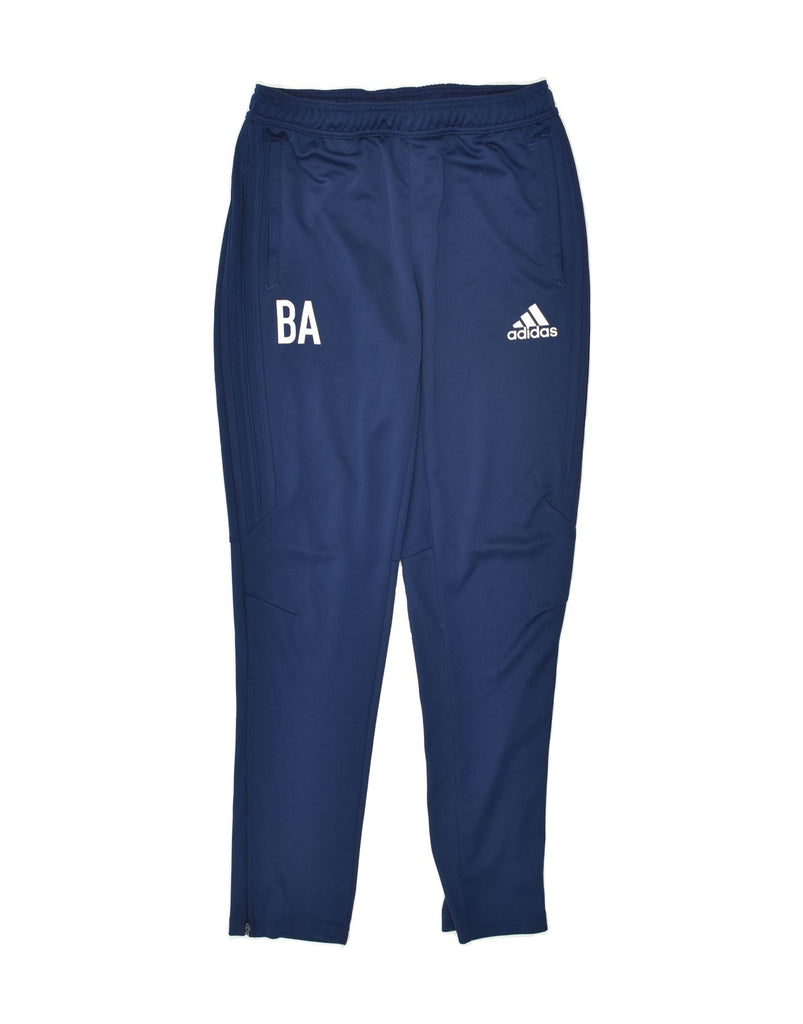 ADIDAS Boys Graphic Tracksuit Trousers 13-14 Years Navy Blue Polyester | Vintage Adidas | Thrift | Second-Hand Adidas | Used Clothing | Messina Hembry 