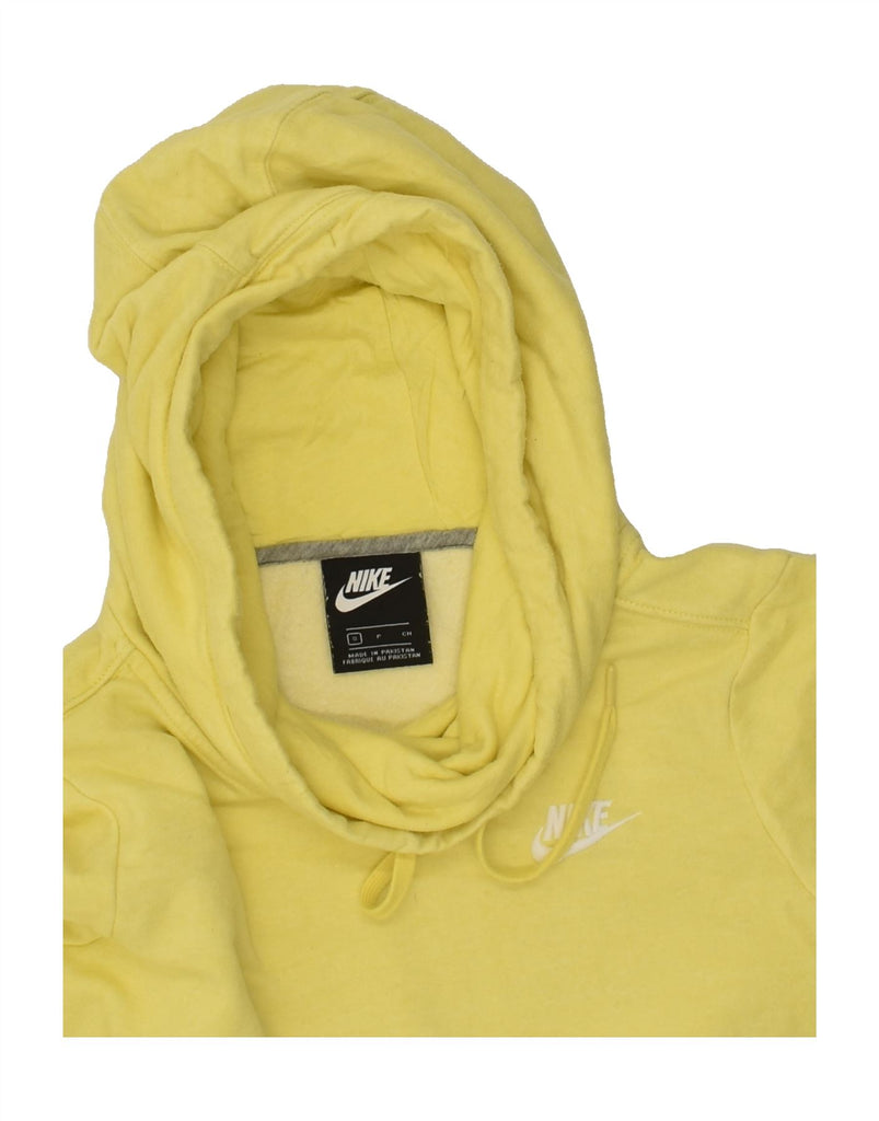 NIKE Womens Hoodie Jumper UK 10 Small Yellow Cotton | Vintage Nike | Thrift | Second-Hand Nike | Used Clothing | Messina Hembry 