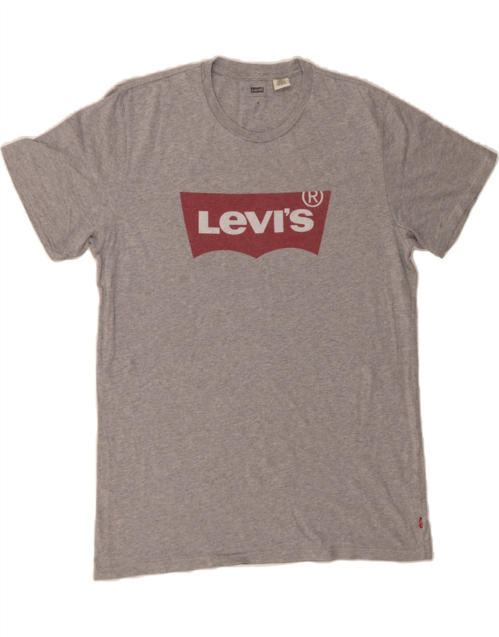 LEVI'S Mens Graphic T-Shirt Top Medium Grey Vintage Levi's and Second-Hand Levi's from Messina Hembry 