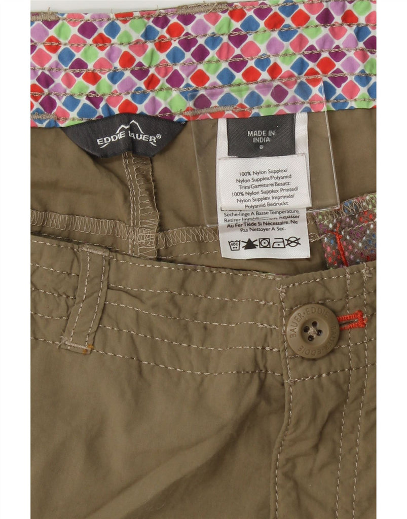 EDDIE BAUER Womens Straight Capri Trousers US 8 Medium W32 L20 Brown Nylon Vintage Eddie Bauer and Second-Hand Eddie Bauer from Messina Hembry 