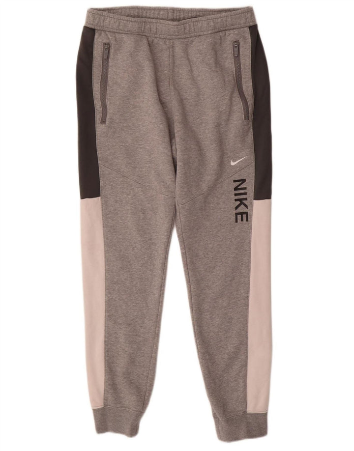 NIKE Mens Graphic Tracksuit Trousers Joggers Medium  Grey Colourblock
