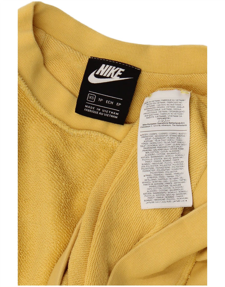 NIKE Mens Loose Fit Sweatshirt Jumper XS Yellow Cotton