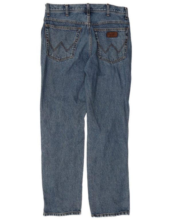 Wrangler Mens Regular Fit Straight Jeans W34 L32 Blue Cotton