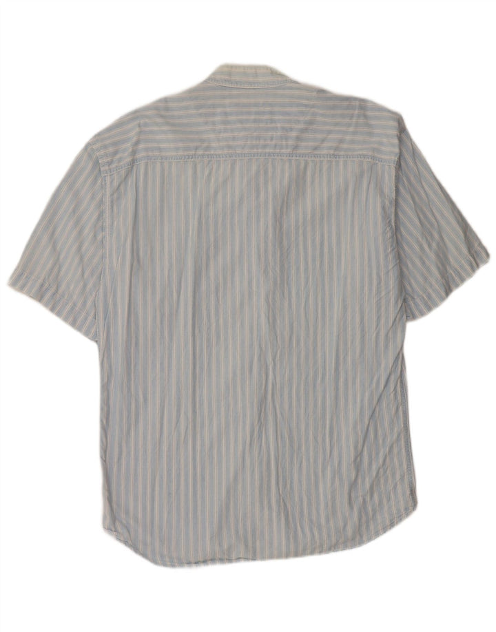 Levi's Mens Short Sleeve Shirt Large Blue Striped Cotton