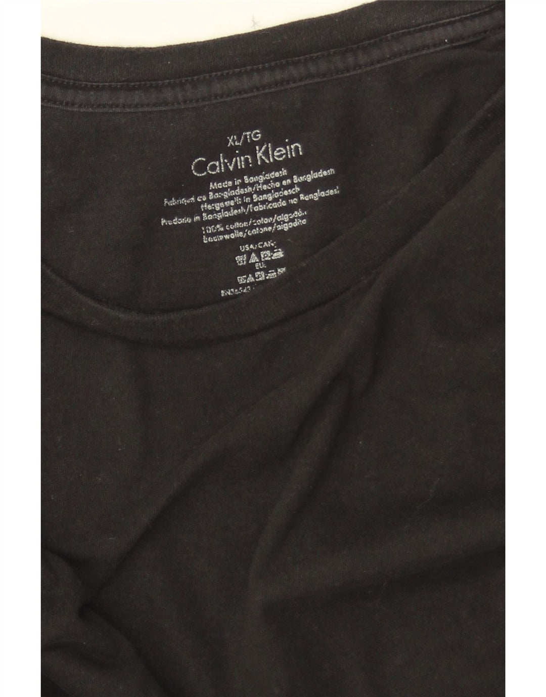 CALVIN KLEIN Mens T-Shirt Top XL Black Cotton