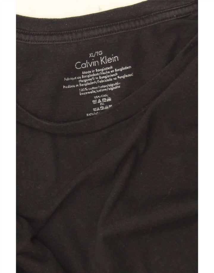 CALVIN KLEIN Mens T-Shirt Top XL Black Cotton