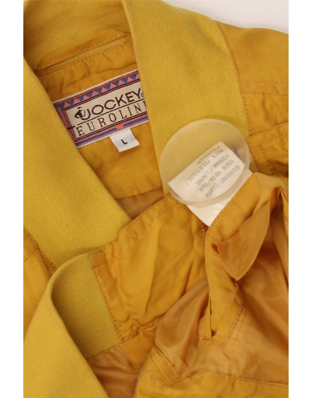 Jockey Mens Bomber Jacket UK 40 Large Yellow Silk