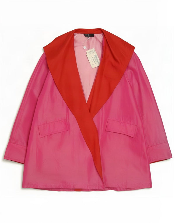 Mila Schon Womens Overcoat IT 42 Medium Pink Colourblock Acetate