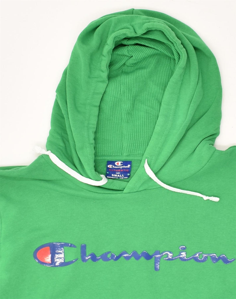 CHAMPION Mens Graphic Hoodie Jumper Small Green Cotton | Vintage Champion | Thrift | Second-Hand Champion | Used Clothing | Messina Hembry 