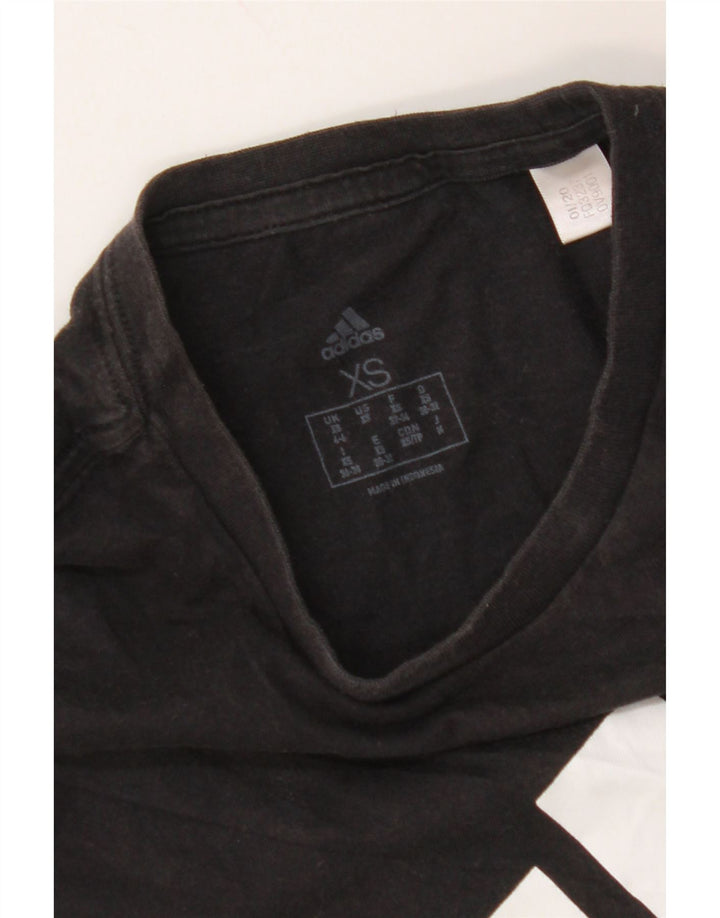 ADIDAS Womens Graphic T-Shirt Top UK 4/6 XS Black