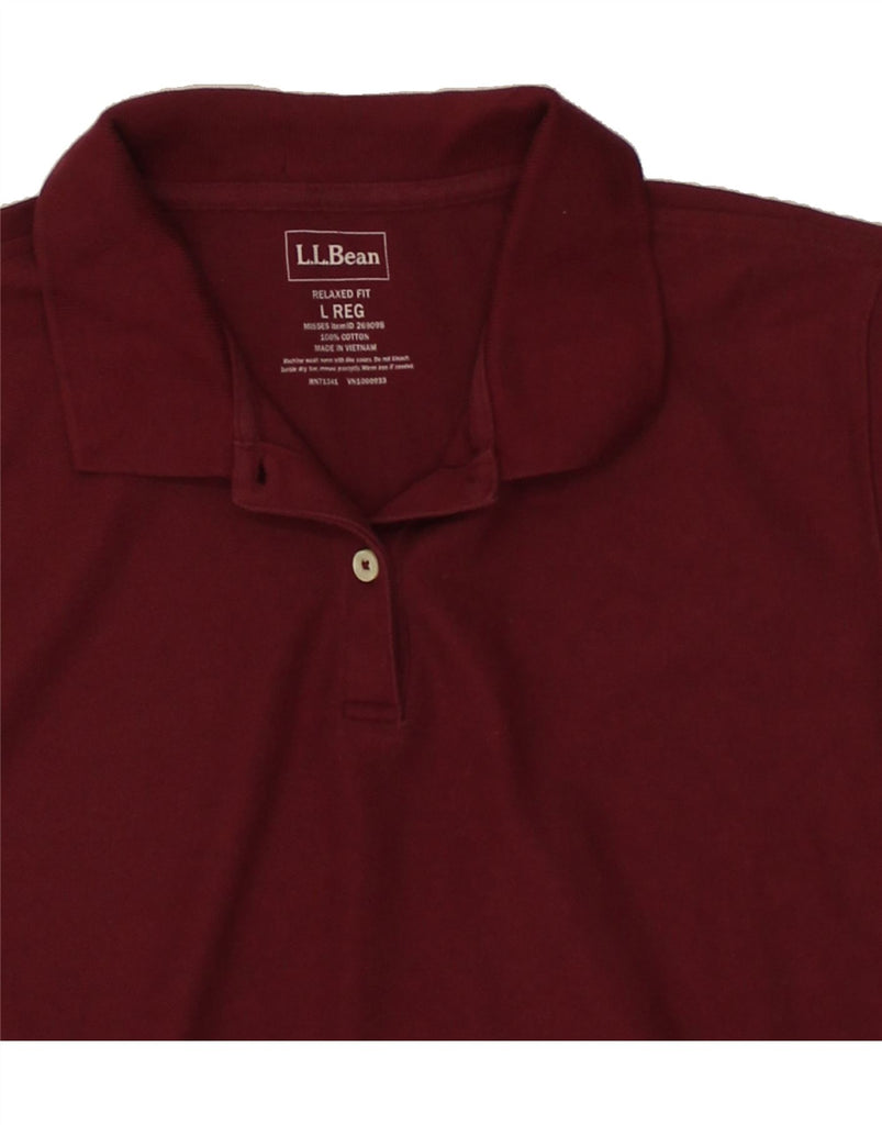 L.L.BEAN Mens Relaxed Fit Polo Shirt Large Burgundy Cotton | Vintage L.L.Bean | Thrift | Second-Hand L.L.Bean | Used Clothing | Messina Hembry 