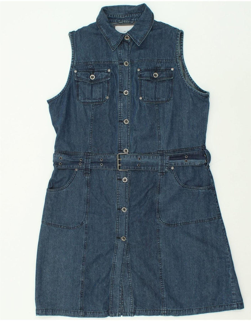 VINTAGE Womens Sleeveless Denim Dress IT 48 XL Blue Cotton Vintage Vintage and Second-Hand Vintage from Messina Hembry 