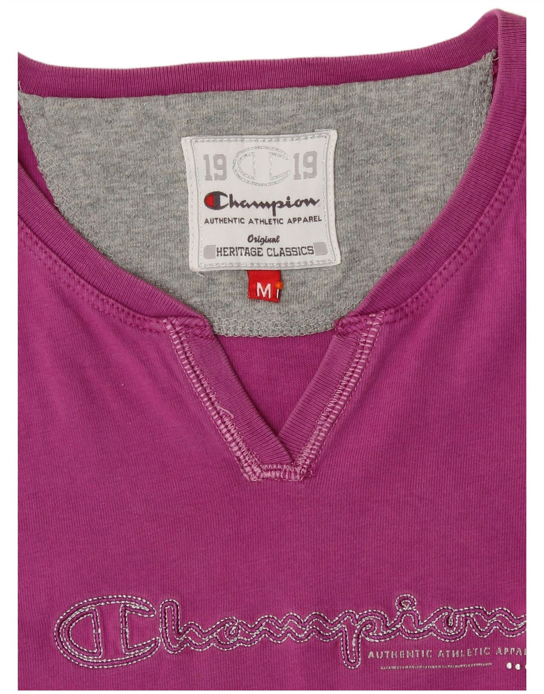 CHAMPION Womens Graphic T-Shirt Top UK 12 Medium Pink