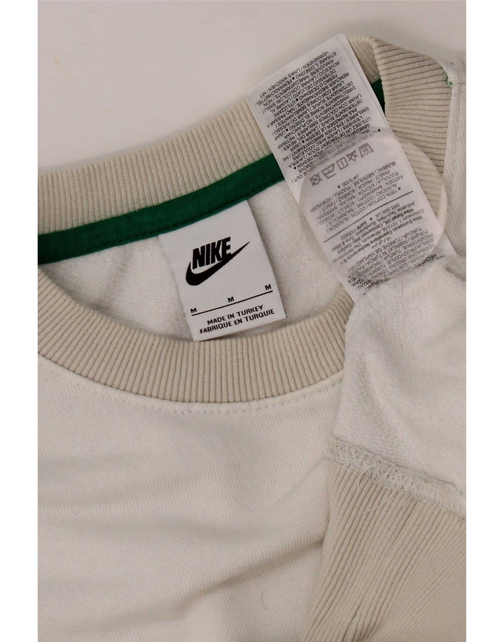 Nike Mens Graphic Sweatshirt Jumper Medium White Colourblock Cotton