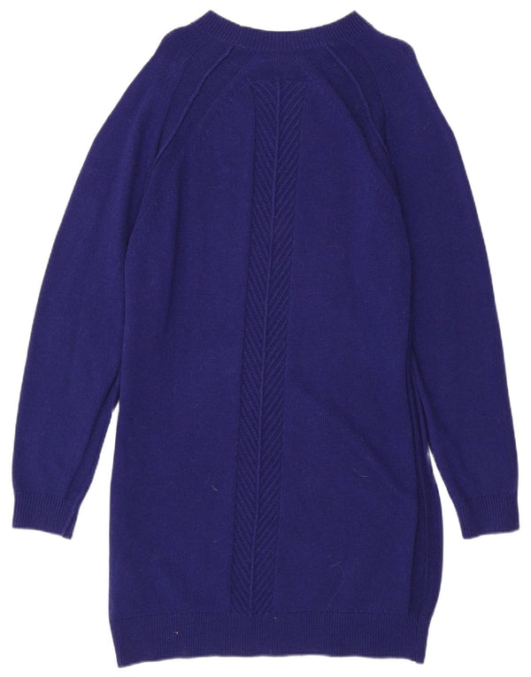Reiss Womens Long Sleeve Jumper Dress UK 12 Medium Purple Viscose