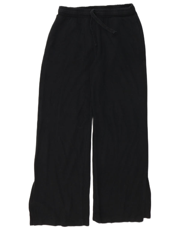 Zara Womens Loose Fit Tracksuit Trousers UK 10 Small Black Cotton