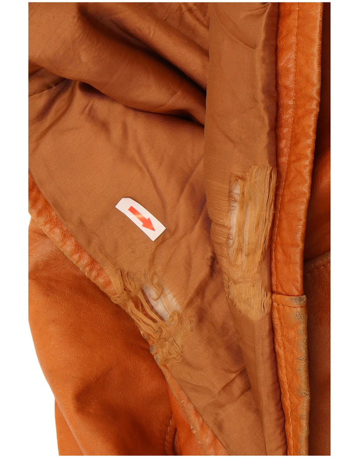 Desi Mens Leather Jacket IT 52 XL Brown Leather