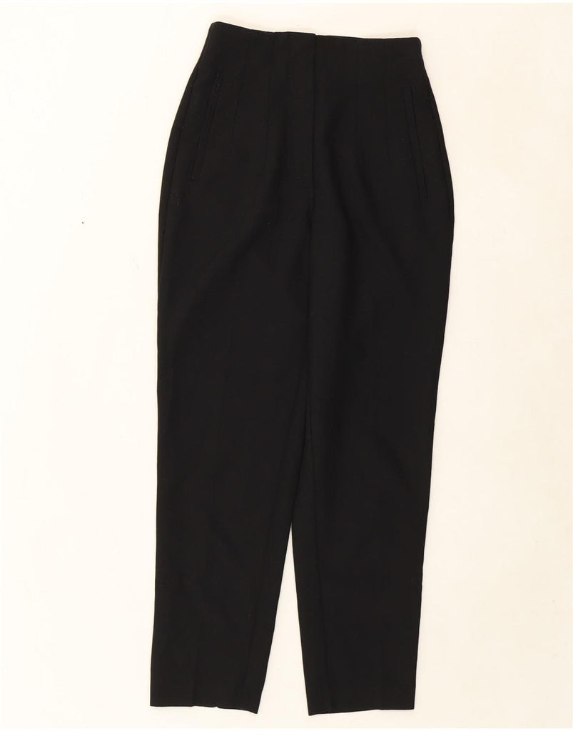 ZARA Womens High Waist Crop Suit Trousers XS W26 L24 Black Polyester Vintage Zara and Second-Hand Zara from Messina Hembry 