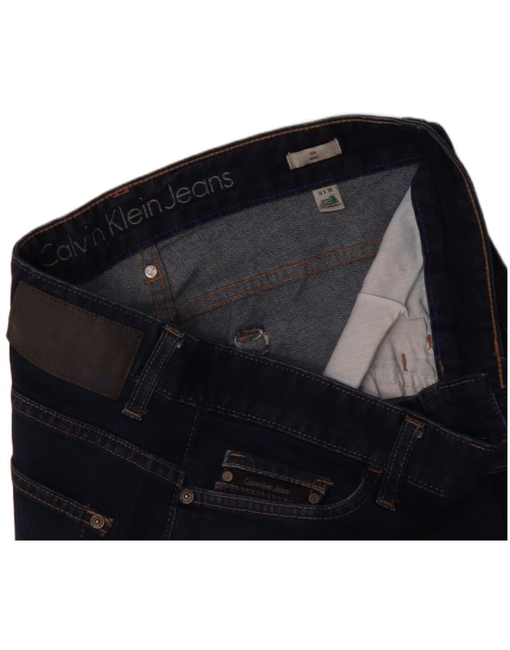 CALVIN KLEIN Mens Straight Jeans W31 L27 Navy Blue Cotton