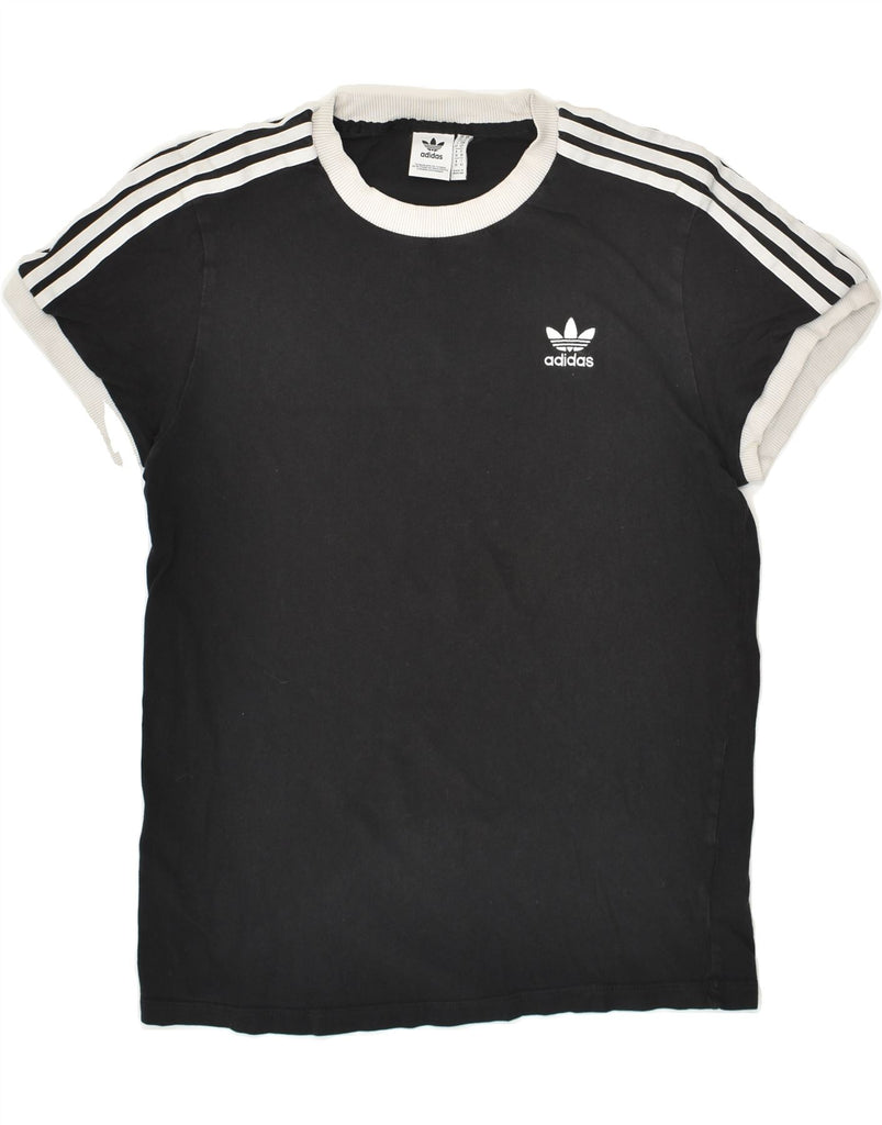 ADIDAS Womens T-Shirt Top UK 10 Small Black Cotton | Vintage Adidas | Thrift | Second-Hand Adidas | Used Clothing | Messina Hembry 