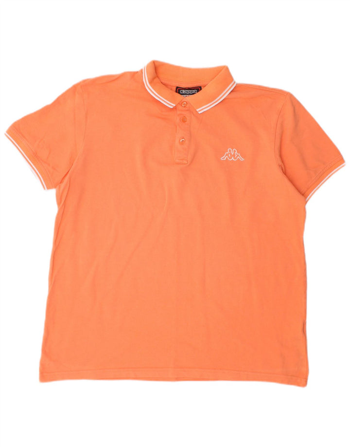 Kappa Mens Polo Shirt Large Orange Cotton