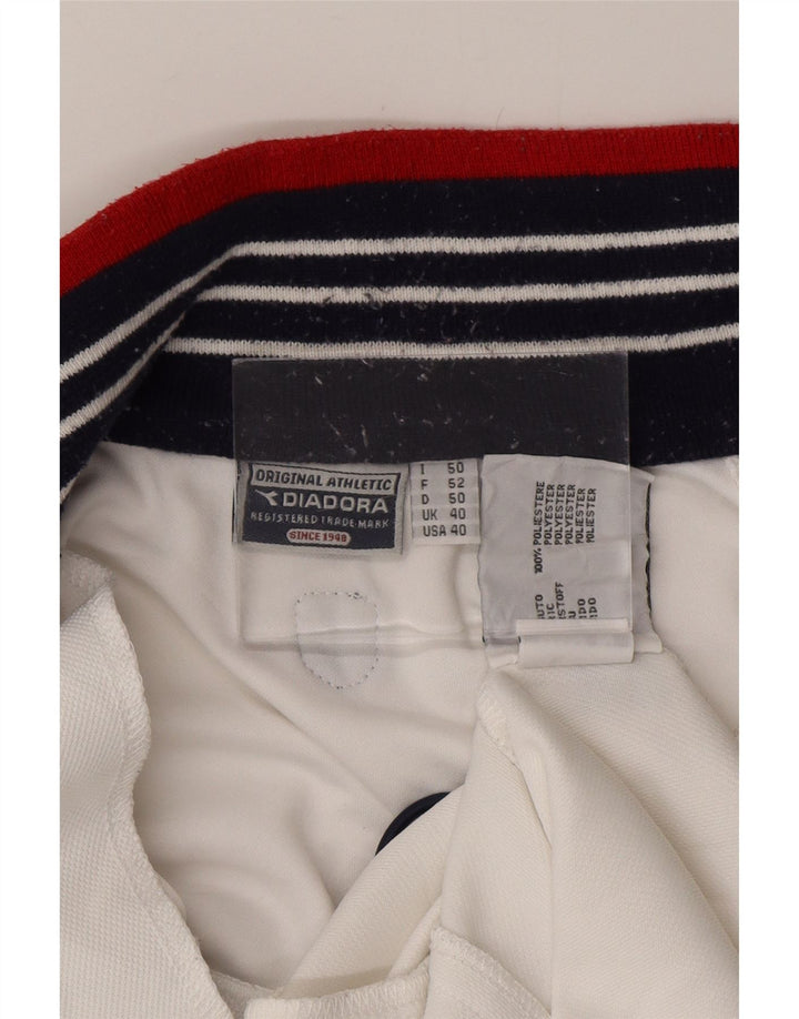 Diadora Mens Bomber Jacket UK 40 Large White Polyester